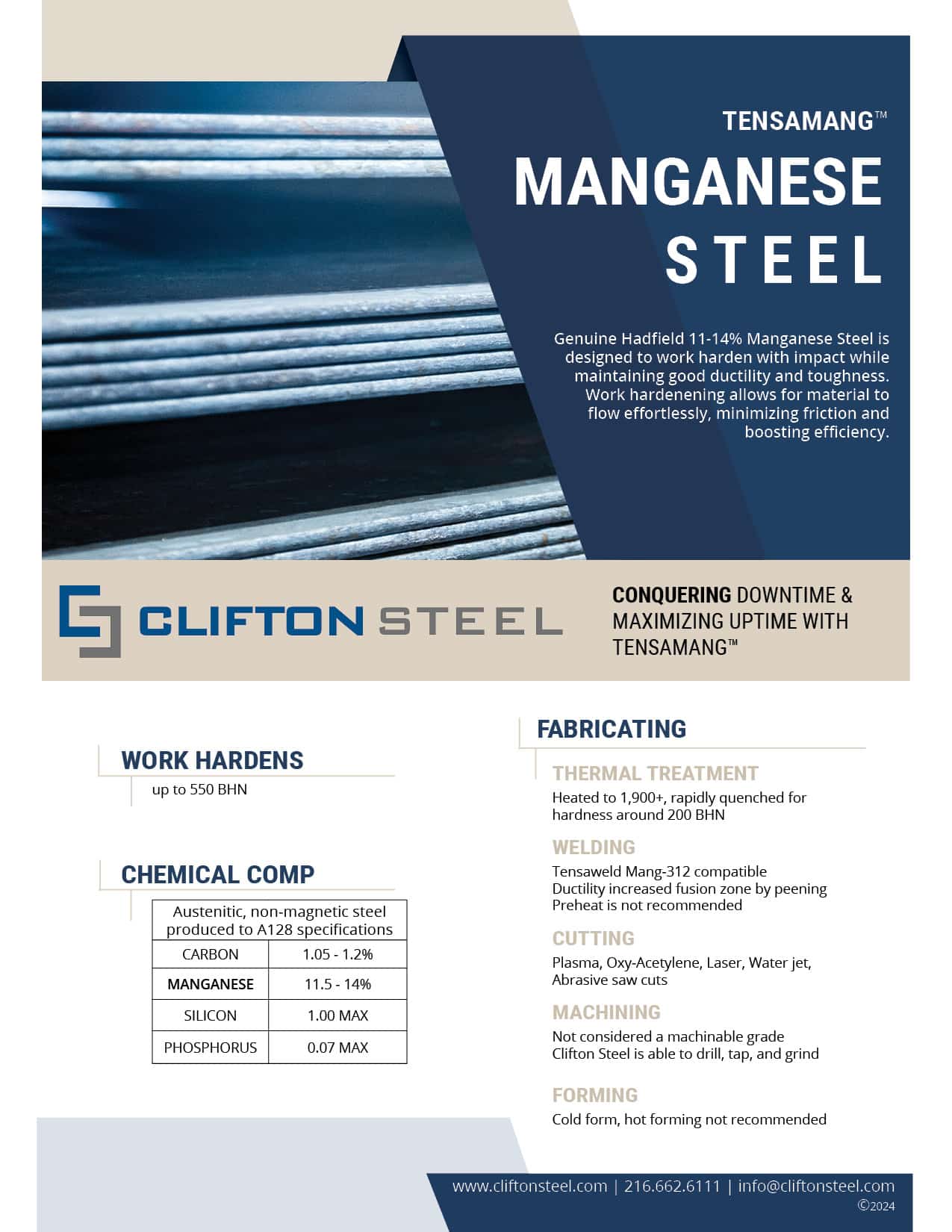 Manganese Steel brochure by Clifton Steel